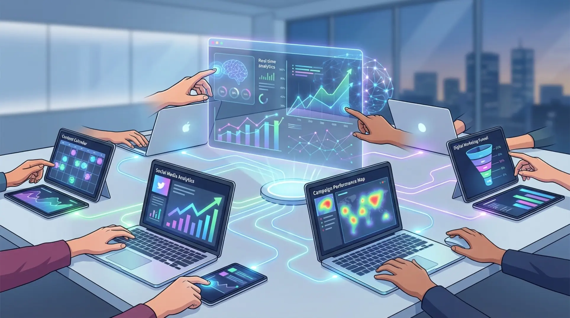 Infographic illustrating The CMO as a Service Model (The AI-Empowered Team)