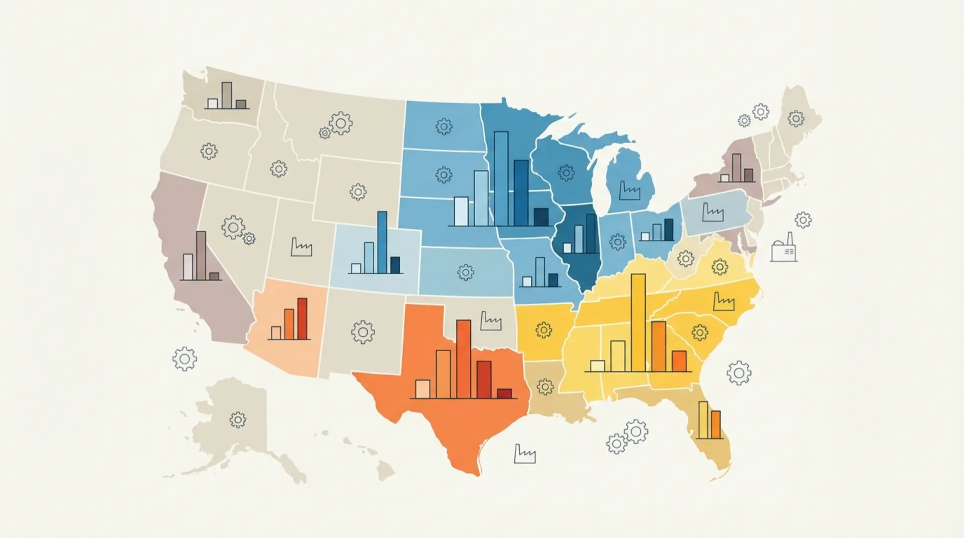 Infographic illustrating 2026 Market Rates for U.S. Manufacturing Sectors