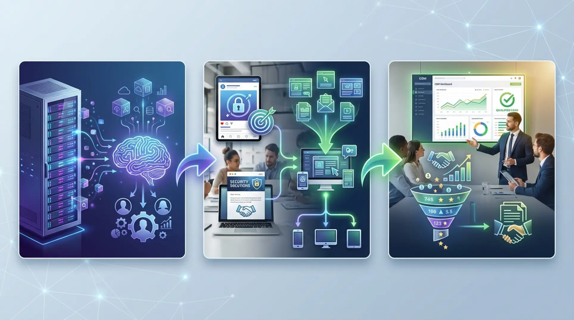 Infographic illustrating Deploying the AI-Powered Growth Engine for Security SaaS